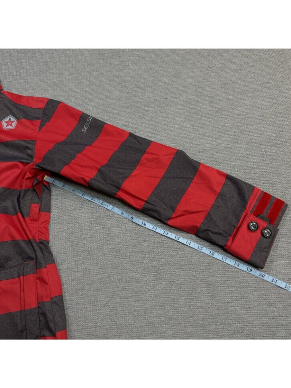 Sessions Terrain Snowboard Coat Womens Size S Recco Jane Heather Red Gray Stripe - Picture 13 of 16